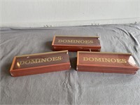 (3) Wooden Dominoe Sets (New)