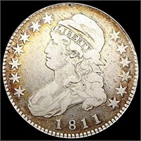 1811 Sm 8 Capped Bust Half Dollar NICELY
