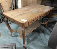 Antique Oak Library Table