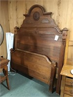 Victorian Walnut Headboard + foot board