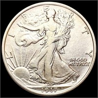 1917-D Walking Liberty Half Dollar NEARLY