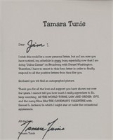 Tamara Tunie signed letter