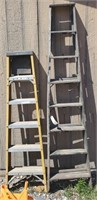 6' Aluminum And 8' Wooden Ladders