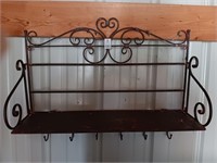 Metal folding wall shelf