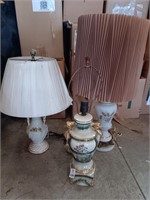 3 early table lamps