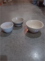 3 pottery bowls