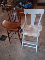 2 Early wood high chairs