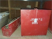 (2) Metal Storage Boxes   (1) Has Contents
