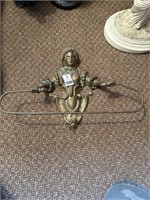 Victorian Brass Woman Wall Sconce Towel Holder