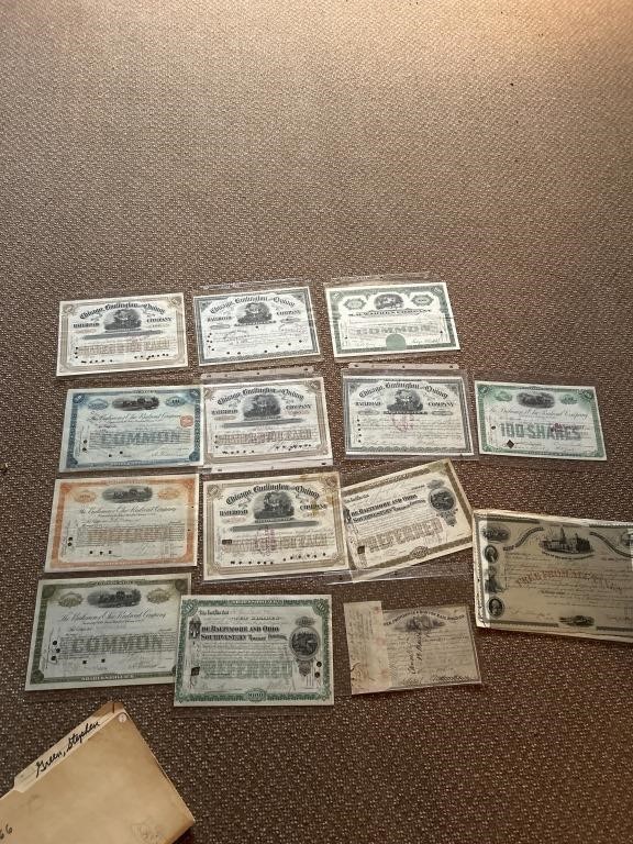 Early 1900’s Railroad Stock Shares
