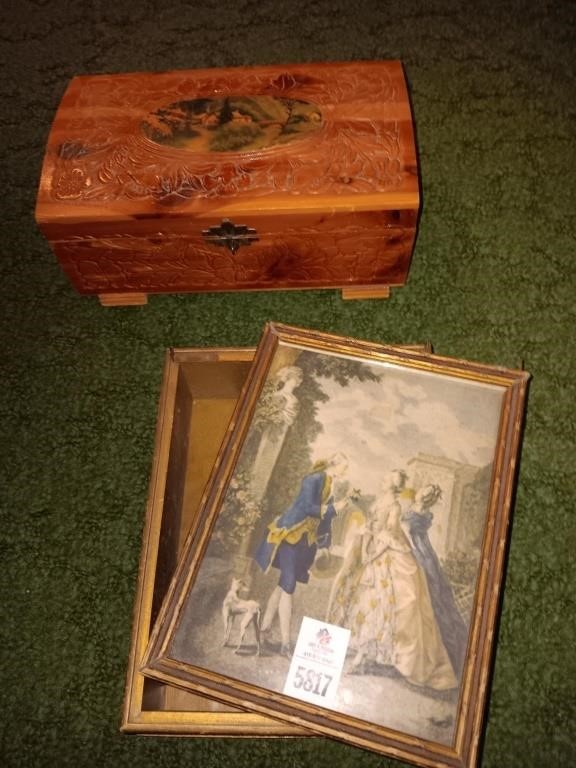 Early wood jewelry boxes (one damaged)