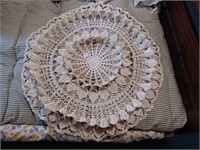 Early round crochet table dollie
