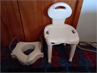 Shower chair toilet seat