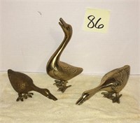 Set of 3 Brass Ducks