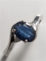 $1425 10K  Sapphire(1ct) Diamond(0.02ct) Ring