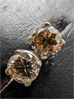 $2890 14K  Diamond (0.8Ct,I1-2,Light Brown) Earrin