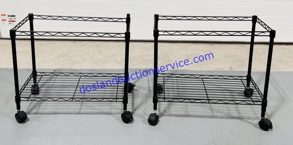 Pair of Metal Racks on Wheels (24 x 21 x 13)