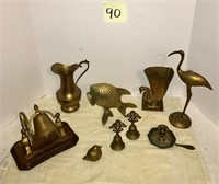 Large Brass Lot with Fish