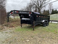 Iron Bull gooseneck dump trailer 14k GVW, split