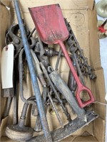Flat of old hand tools
