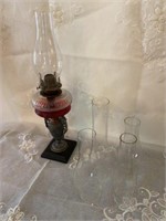 Beautiful Oil Lamp with 4 Extra Chimneys