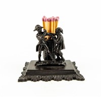 Cast Metal Fighting Men Matchstick Holder