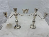 2 pc, Sterling Colonel Candle Aubra's