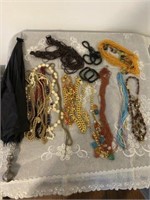 Large Group of Costum Jewelry & Umbrella