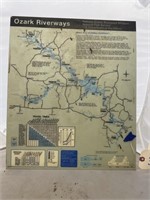 2 pc, Plastic map of Ozark river way 16 X 19, Card