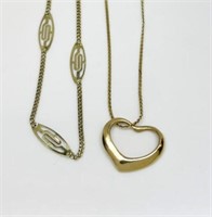 Lot of Two 14K Yellow Gold Necklaces.