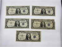 5-Silver Certificates $1 Bills