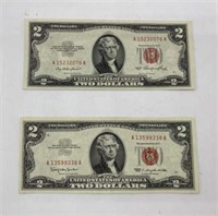 2-Red Seal $2 Bills