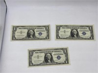 3-Silver Certificates $1 Bills