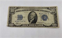 1934 Silver Certificate $10 Bill Star Note