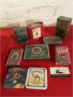 Vintage tobacco tins, cans