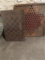 Antique checker board and Chinese checker board