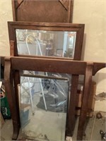 Antique mirrors, dresser parts