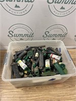 Tote of sprinklers and parts