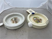 2 pc, baby plate  W. E Hilton from Crain M