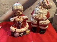17 in ceramic Santa and Mrs Clause