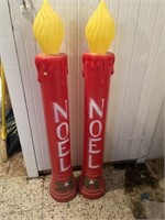 Vintage Blow mold Noel candles