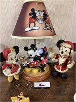 Mickey Mouse lamp and figurines