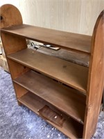 Free standing wood shelves