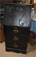 Oak Drop Front Desk -Painted Black