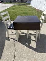 Drop leaf table and 2 chairs