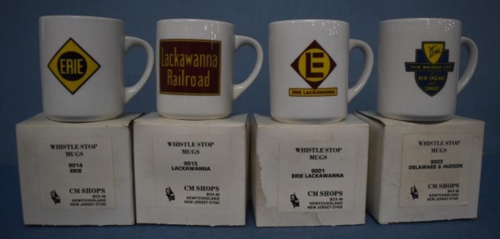 Railroad Mugs in Boxes