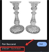 320 - BACCARAT CANDLESTICKS (REPAIRED) (A20)