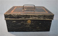 Early Tin Document Deed Box