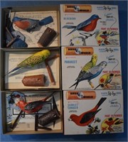 Early Paint by Number Bird Models in Boxes
