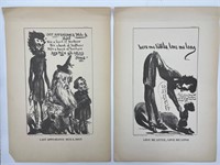 1930 Vtg Abe Lincoln political cartoons/ satire